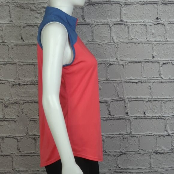 Jofit Sleeveless Golf Polo Womens M Blue Coral Zip Neck Performance Top - Picture 8 of 9